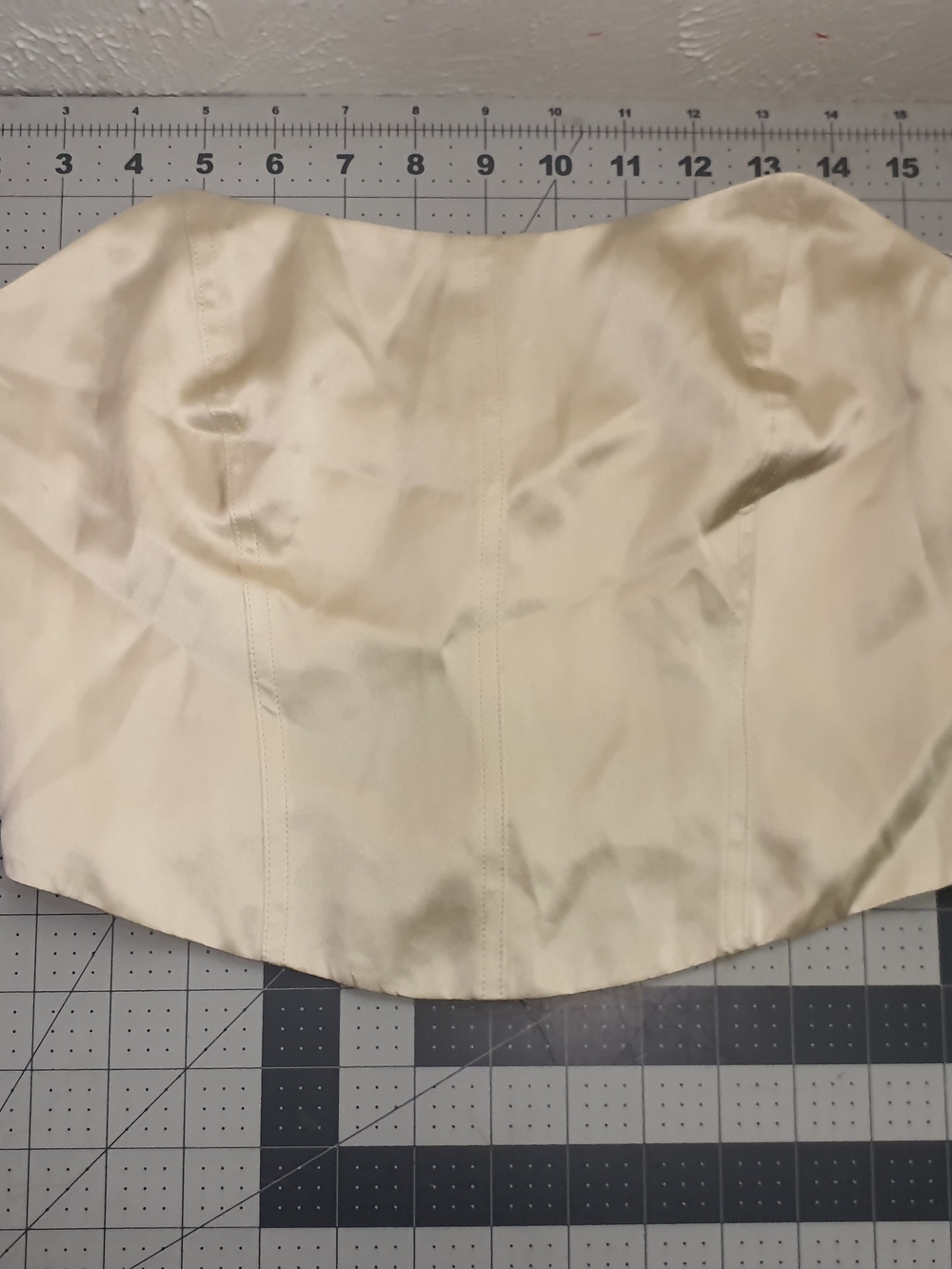 Reformation Champagne Silk Strapless Bustier Top